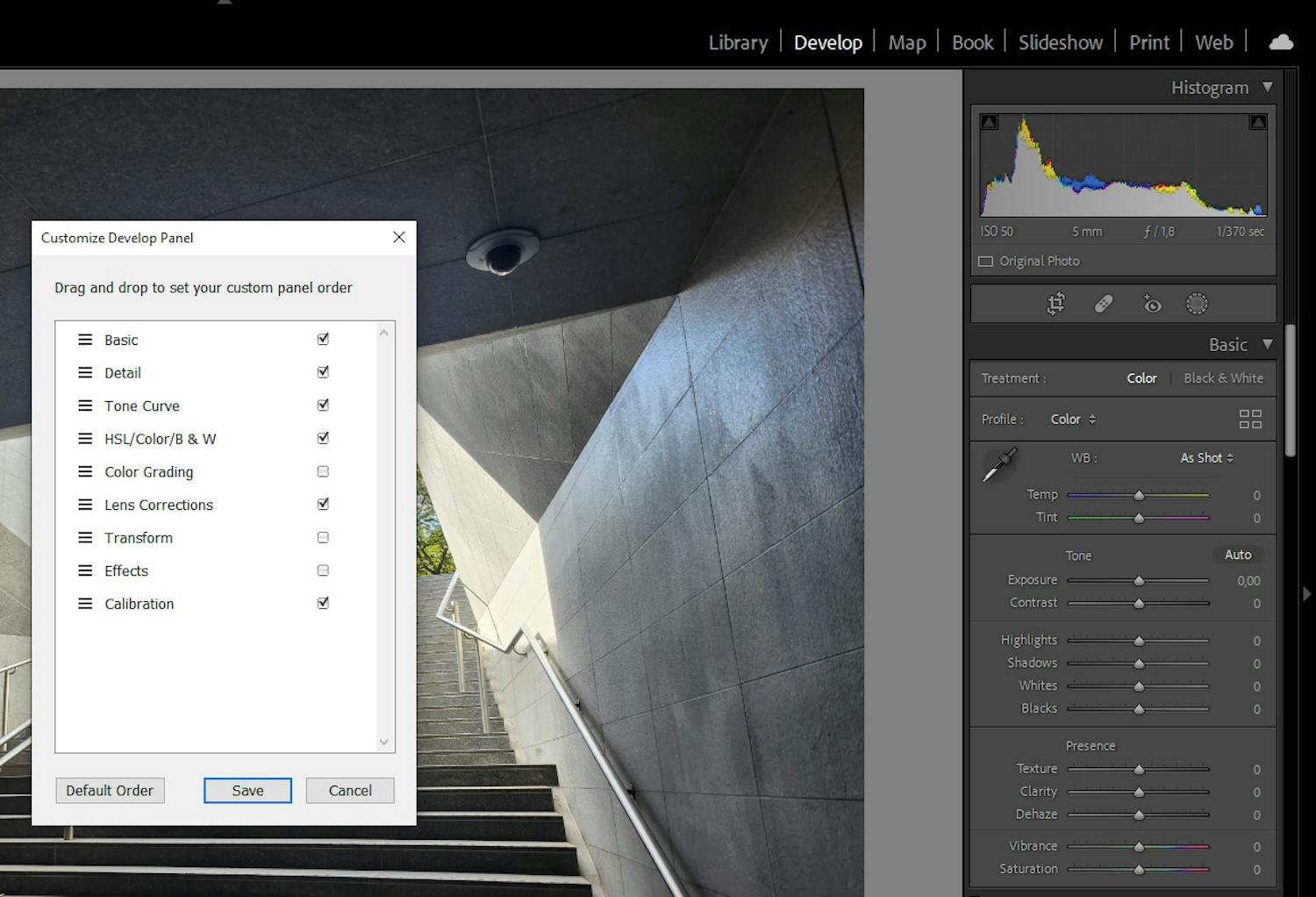 lr person panel obPioowc Customize Develop Panel i Lightroom